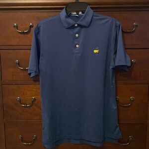 Masters designed by Peter Millar golf shirt, blue, size small